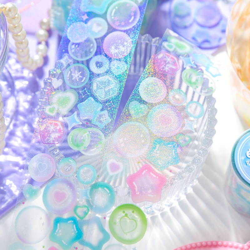 Cuộn Băng Keo Nhiều Màu Sắc Dùng Trang Trí Sổ Tay DIY