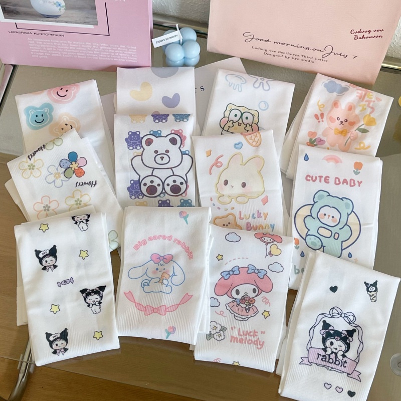 Găng Tay Chống Nắng Bằng Lụa Lạnh Họa Tiết Hoạt Hình Phong Cách Hàn Quốc Cho Nữ