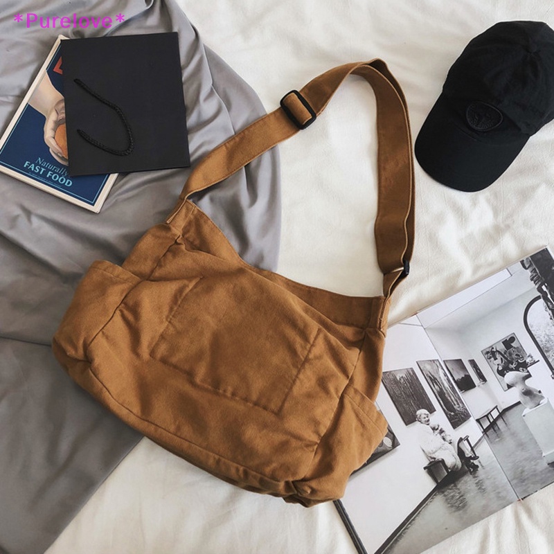 Túi Đeo Chéo Vải Canvas Thời Trang Thanh Lịch Cho Nữ Mới