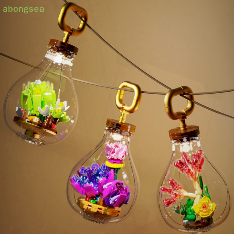 Abongsea Bóng Đèn Trồng Cây Mọng Nước Đồ Chơi Khối Xây Dựng MOC