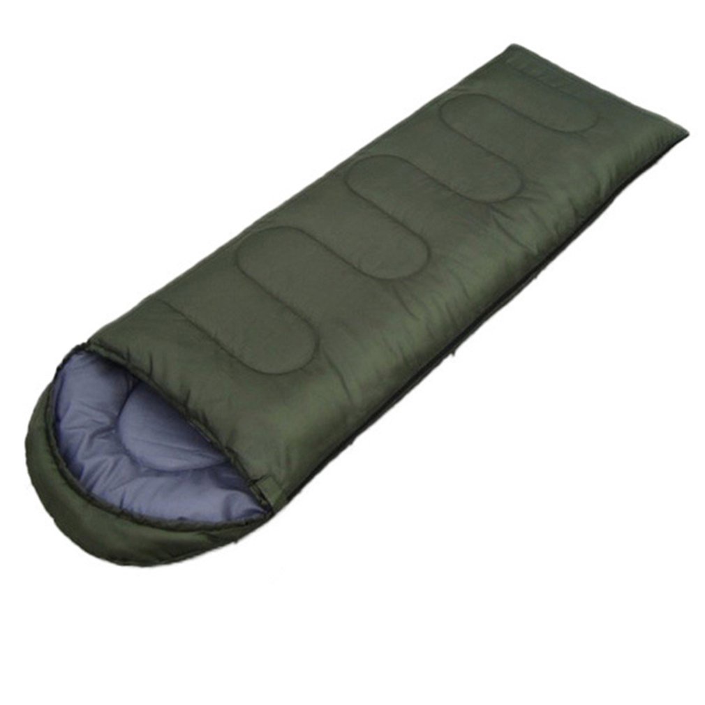 Envelope Outdoor Camping Adult Sleeping Bag Portable Ultra Light Waterproof Travel Hiking With Cap [Q/5]