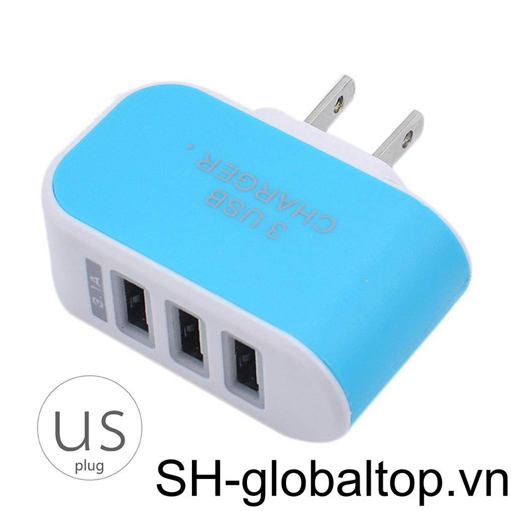 Củ Sạc Tích Hợp 3 Cổng USB Tiện Lợi Du Lịch