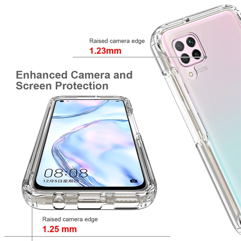 Ốp Điện Thoại Trong Suốt Chống Sốc Bảo Vệ 360 Độ 2 Trong 1 Cho Huawei Mate 40 Pro P40 Pro P40 Lite E P30 Lite P20 Lite