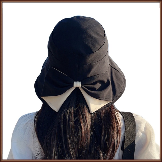 Nón Tai Bèo Vành Rộng Chống Nắng Đính Nơ Dễ Thương Thời Trang Mùa Hè Cho Nữ