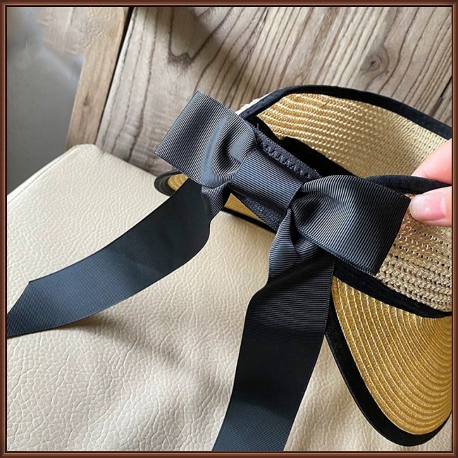 Nón Rộng Vành Hở Chóp Thiết Kế Thắt Nơ Thời Trang Đi Biển Mùa Hè Cho Nữ