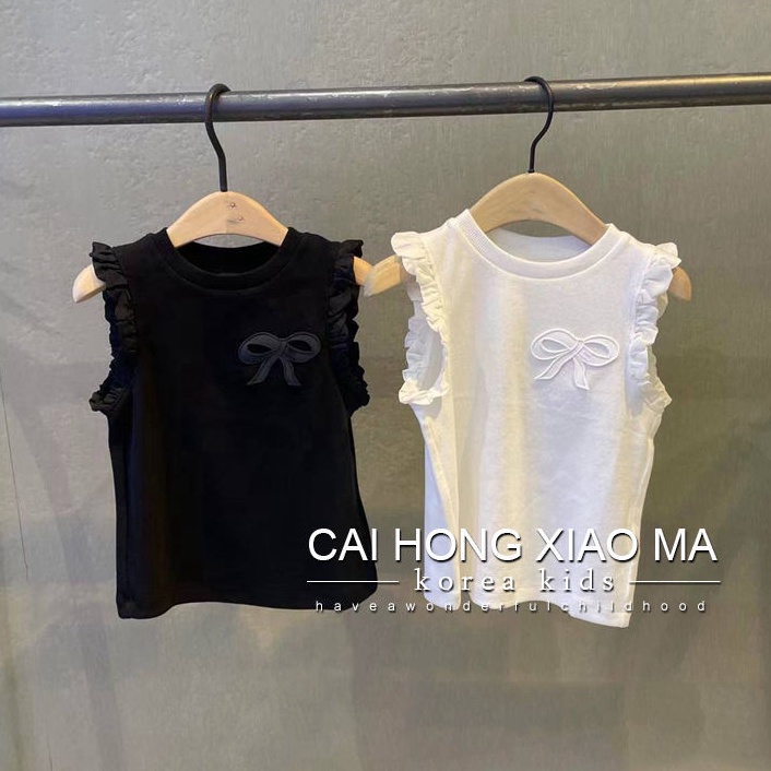 Áo Thun Không Tay 100% Cotton Thời Trang Mùa Hè Cho Bé Gái