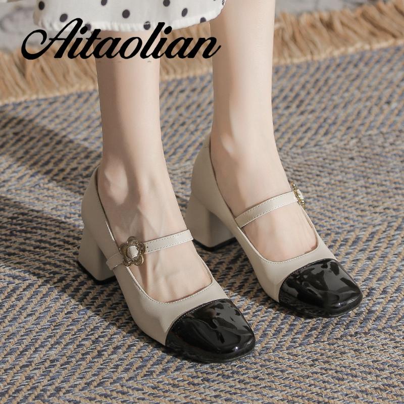 Giày Da Cao Gót 6cm Phong Cách lolita Xinh Xắn Cho Nữ