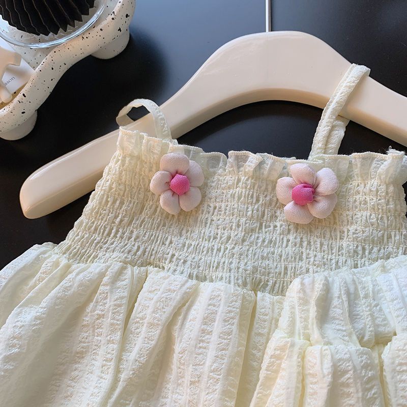 Set Đồ Hai Mảnh Áo Hai Dây In Hoa Thời Trang Mùa Hè 2023 Phong Cách Hàn Quốc Cho Bé Gái