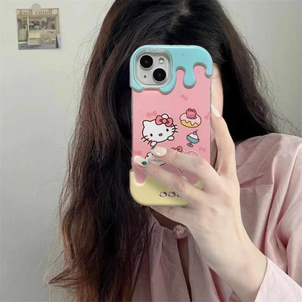 ✅Ốp Điện Thoại Mềm Họa Tiết Cây Kem Và Mèo Cho Iphone 67pro max1311 1412 xs CUA3