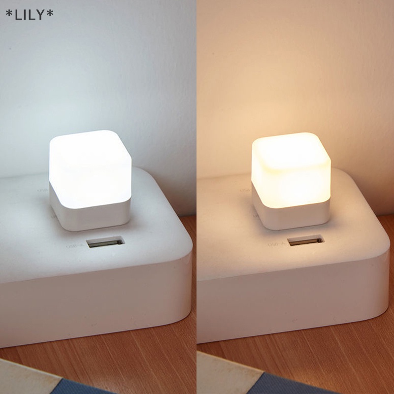 Lily 1 cái USB cắm đèn mini LED ánh sáng ban đêm ngân hàng điện sạc sách đèn nhỏ Vòng đọc sách bảo vệ mắt đèn trại thiết bị uuu