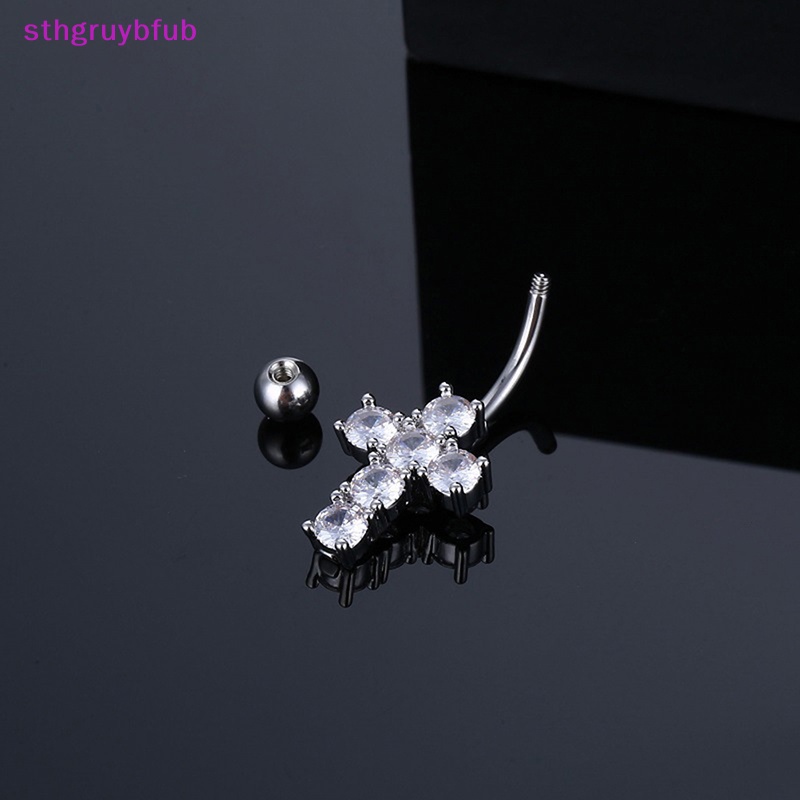 Khuyên Rốn Hình Thánh Giá Đính Đá Zircon Thời Trang