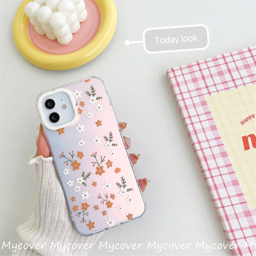 Ốp Điện Thoại Silicon Mềm Họa Tiết Hoa Màu Gradient Cho iPhone 14 13 12 11 Pro Max X XR Xs Max 6 7 8 Plus