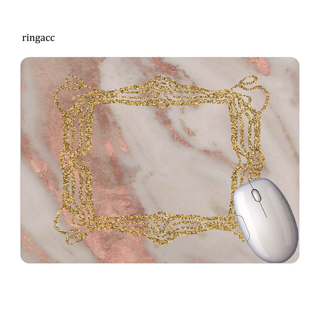 Rga Tấm Lót Chuột Bàn Phím Mềm Chống Trượt Bề Mặt Đá Cẩm Thạch Viền Màu Vàng Kim Dành Cho Gia Đình