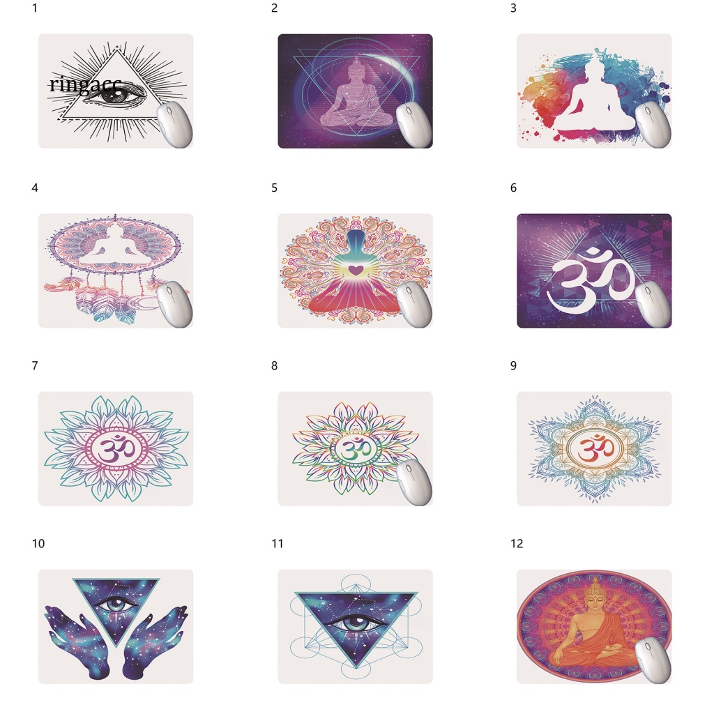 Tấm Lót Chuột RGA Bằng Cao Su Mềm Chống Trượt Họa Tiết Đôi Mắt Sáng Tạo Dùng Trong Văn Phòng