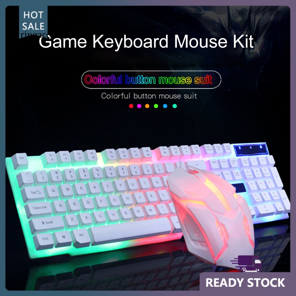 Bộ Bàn Phím Và Chuột RGA 1 Bộ TX30 3D Có Dây Đèn Nền Nhiều Màu Siêu Mỏng Chống Trượt Tiện Dụng Cho Gia Đình