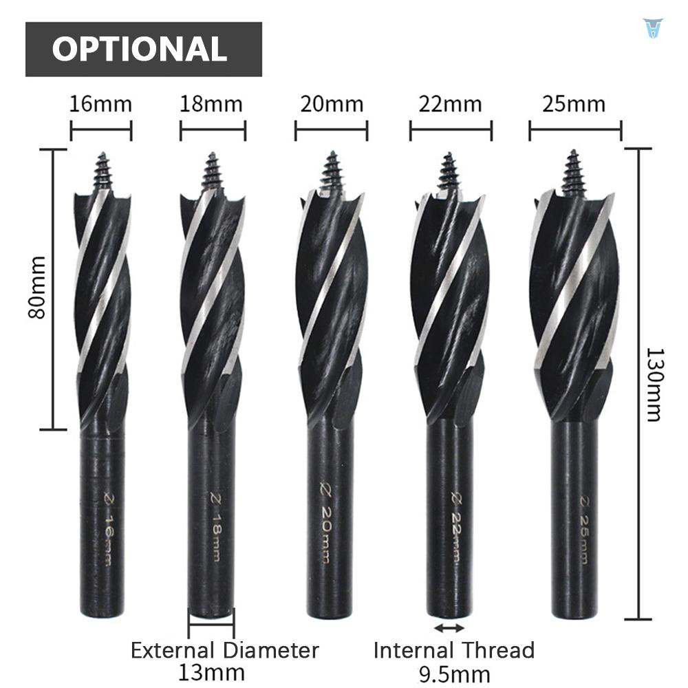 Bộ 3 Mũi Khoan Gỗ Dài 4 Mũi Khoan Lỗ Bằng Thép Carbon Chất Lượng Cao Kèm 2 Đầu Chuyển Đổi