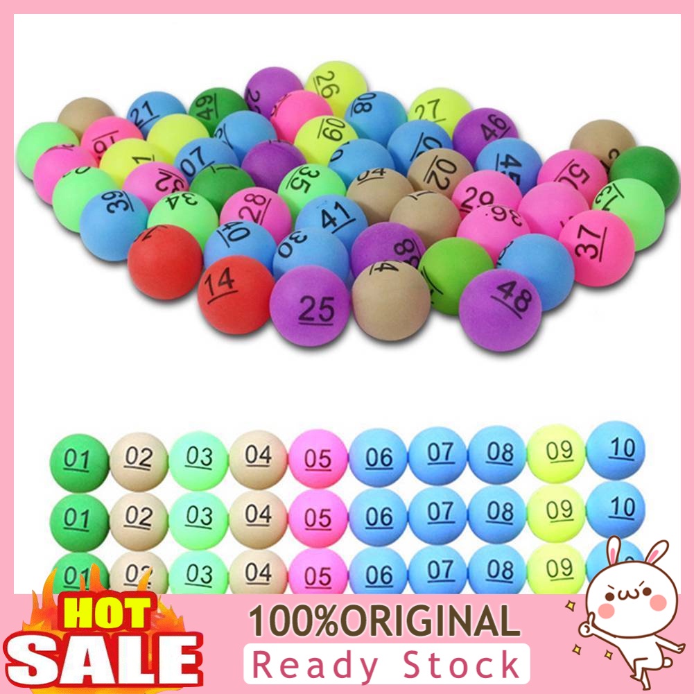 (soulmatem) 50 Cái Số 1-200 Các Loại Màu Sắc Lucky Dip Gaming Lottery Ping Pong Bóng