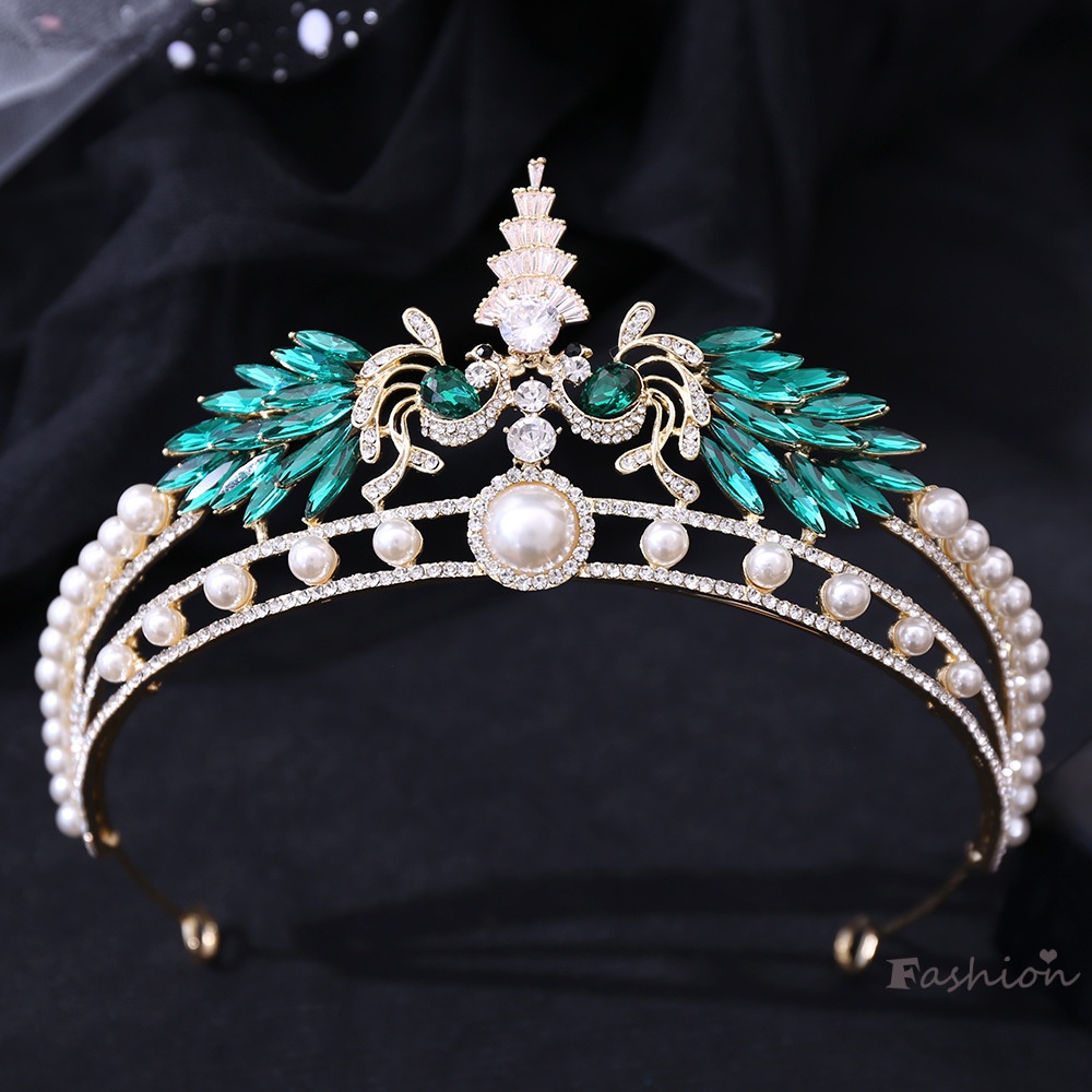 Vương Miện Hợp Kim Đính Kim Cương Giả Kiểu Dáng Đơn Giản Cho Cô Dâu