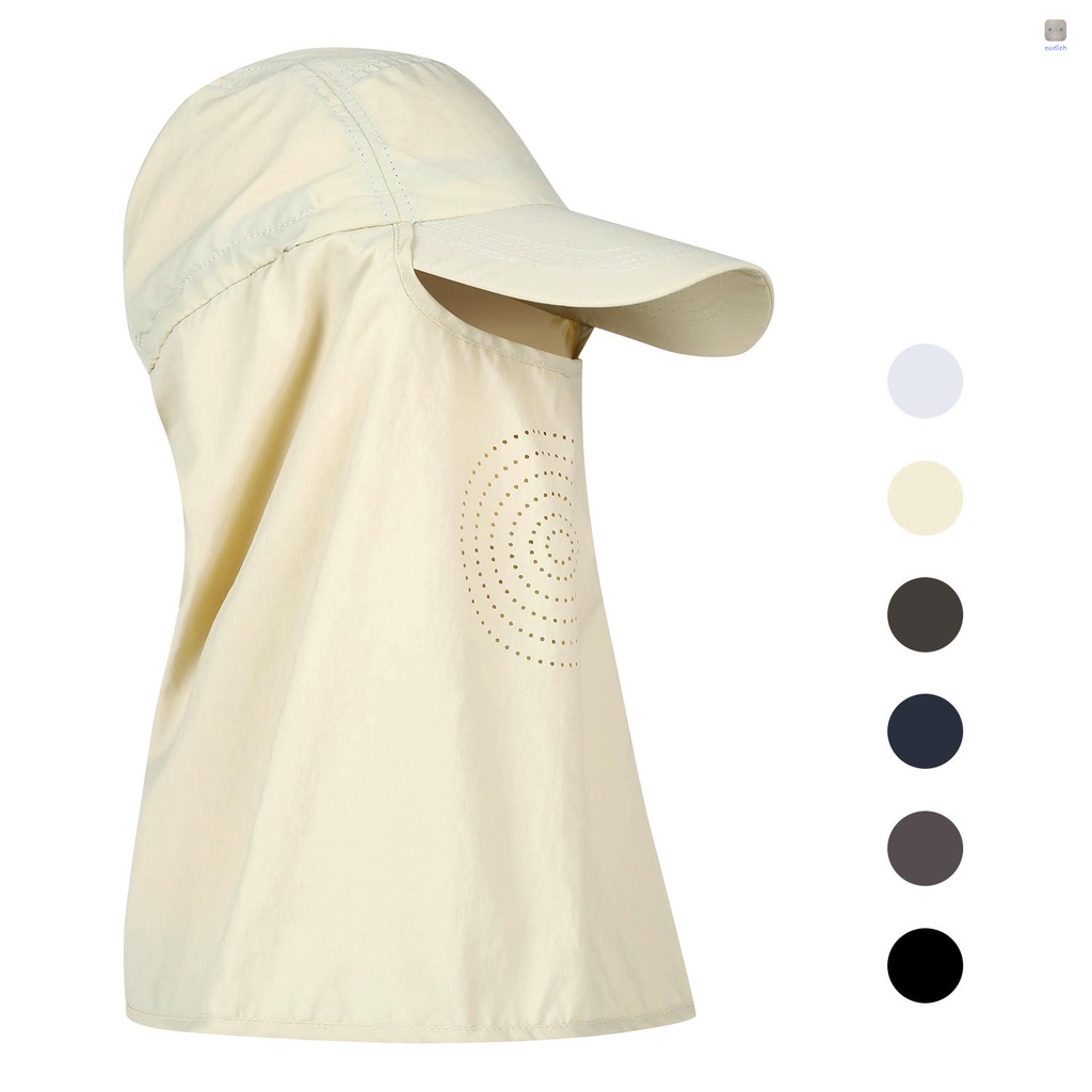 Mũ Chống Nắng Thoáng Khí Nhanh Khô Kèm Tấm Che Mặt Và Cổ Tiện Dụng