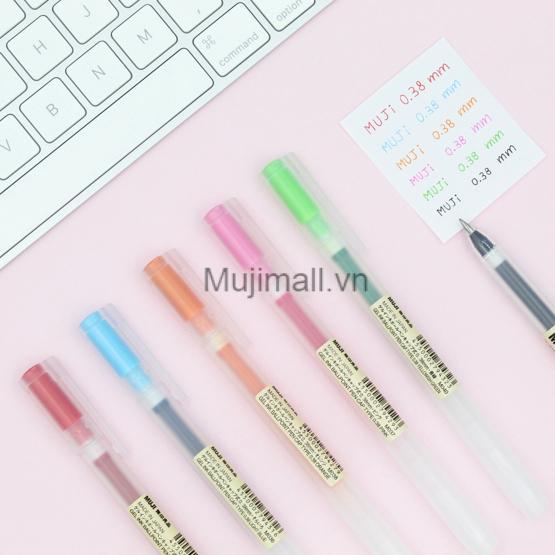 Bút Muji Gel có nắp 0.38mm Đủ Màu Muji chính Hãng