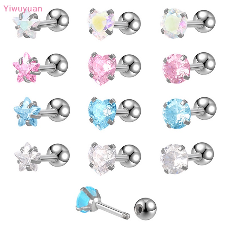 1 Đôi Khuyên Tai Xoắn Ốc 5mm Đính Đá Nhiều Màu Mới