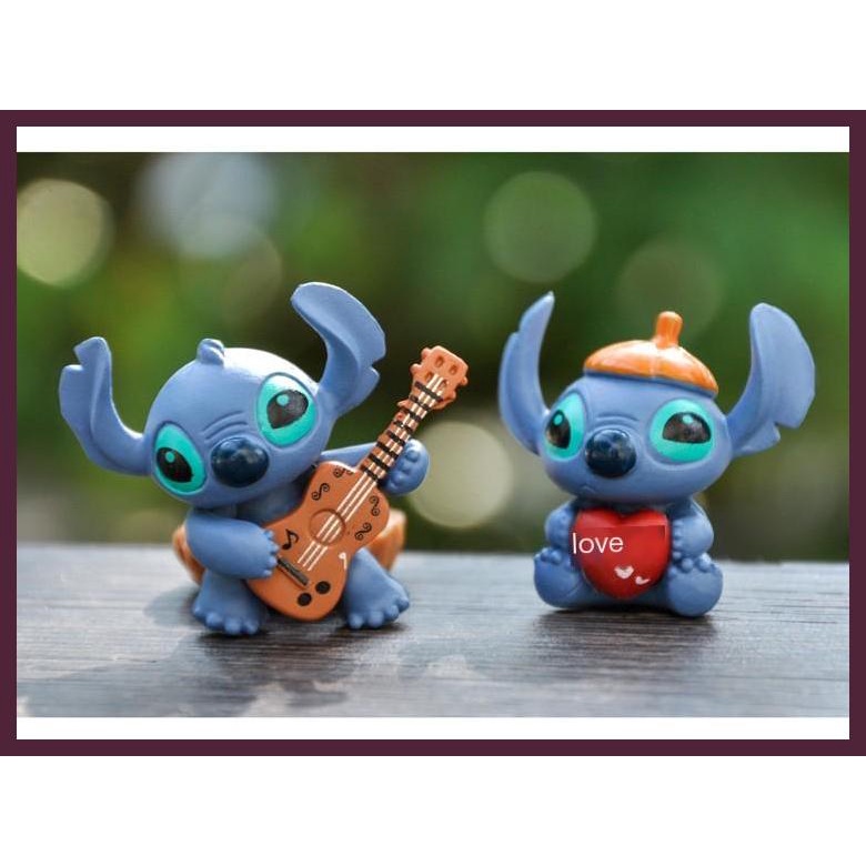 Mô Hình Nhân Vật Stitch Mini Dễ Thương Bằng PVC Chống Mài Mòn DIY