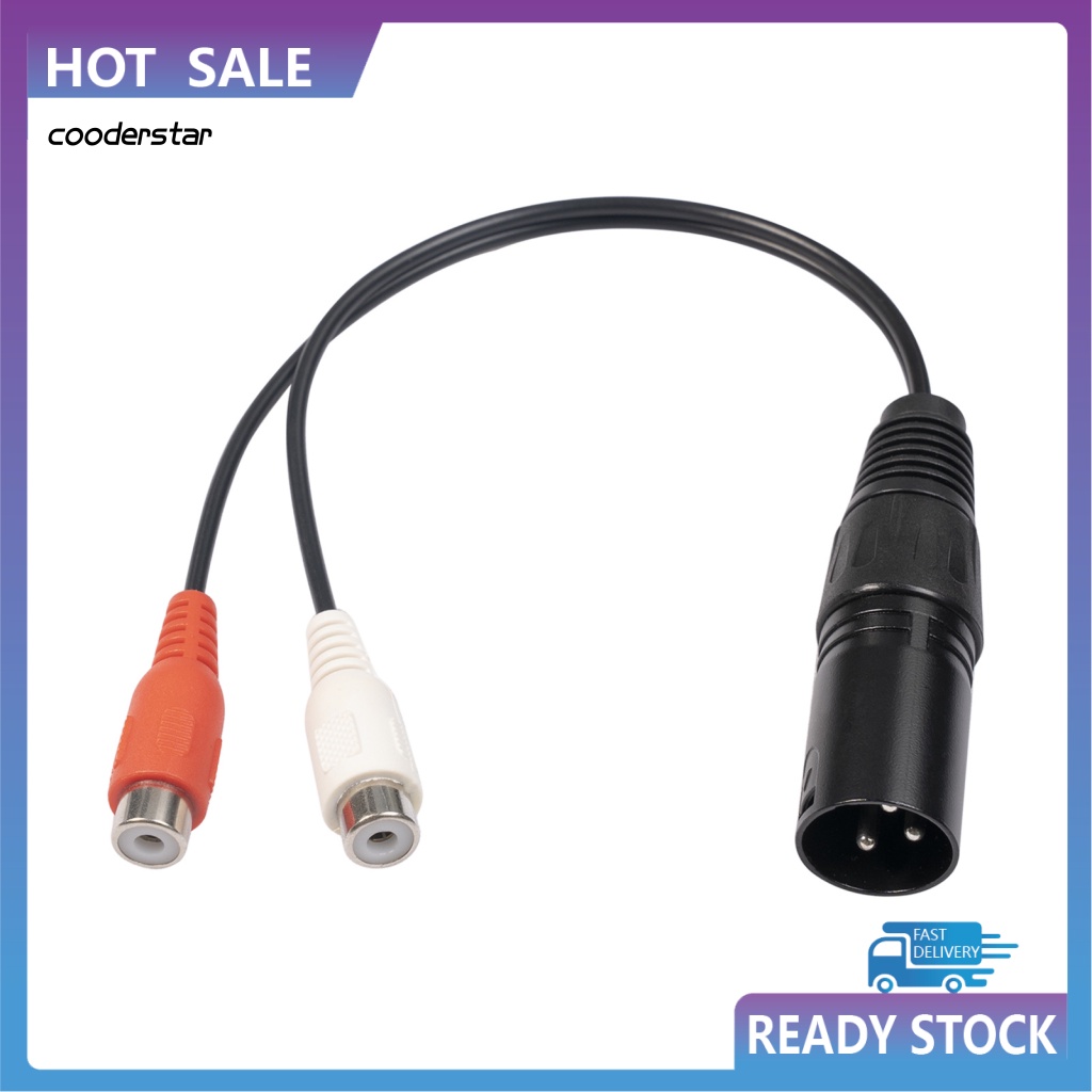 Cáp Chuyển Đổi Âm Thanh Micro XLR 3Pin Male Sang 2 RCA Female Tốc Độ Cao