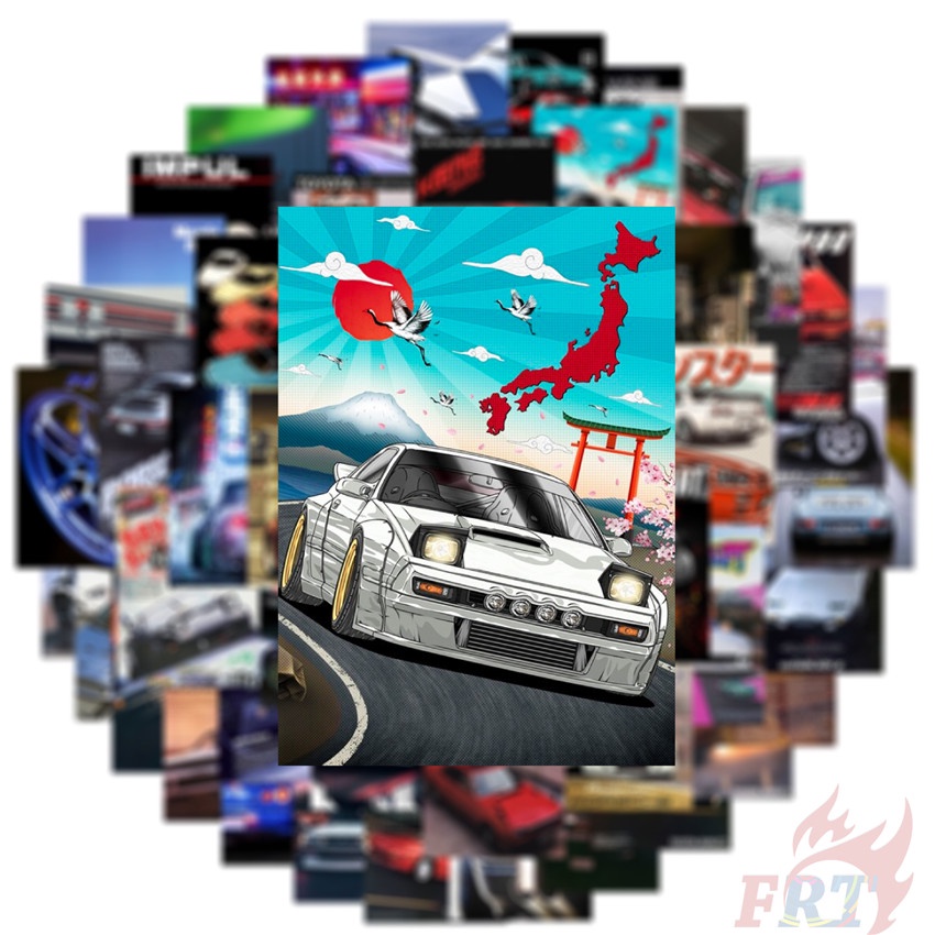50 Cái / Bộ ❉ Racer. Jdm Áp Phích Dán Xe Hơi Series 01 ❉ Sticker Dán Tường Chống Thấm Nước Họa Tiết Doodle Hợp Thời Trang