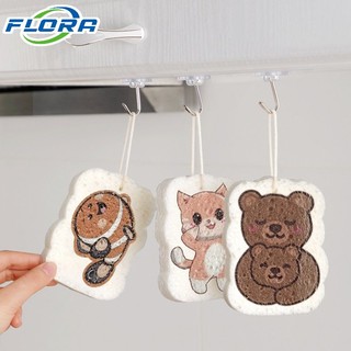 Miếng Bọt Biển Rửa Chén Bằng Cotton Họa Tiết Hoạt Hình Dễ Thương