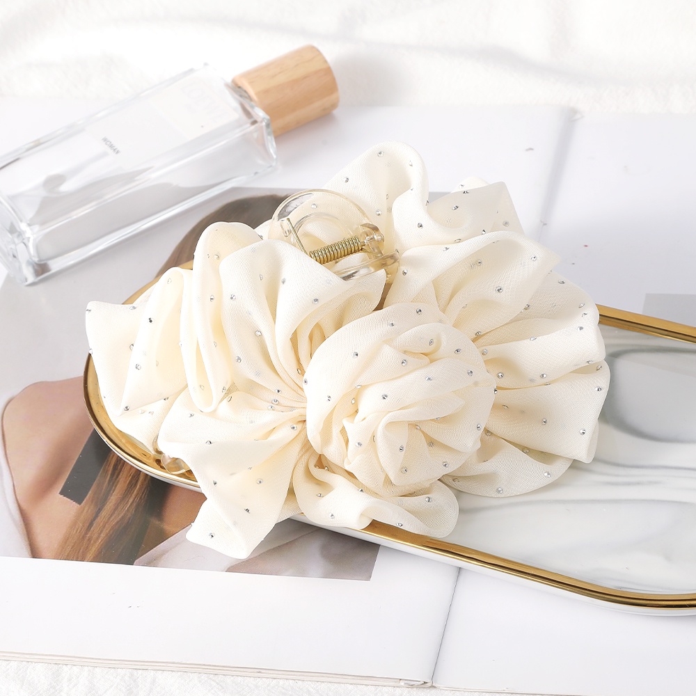 Haimeikang Kẹp Tóc Nơ Lưới Kích Thước Lớn Hai Mặt Ngọt Ngào Cho Nữ