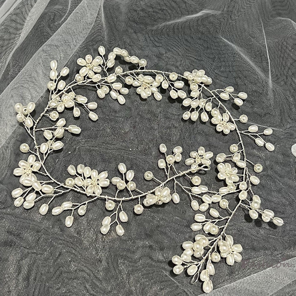 Cài Tóc Hình Vương Miện Đính Ngọc Trai Màu Bạc Thời Trang Cho Cô Dâu