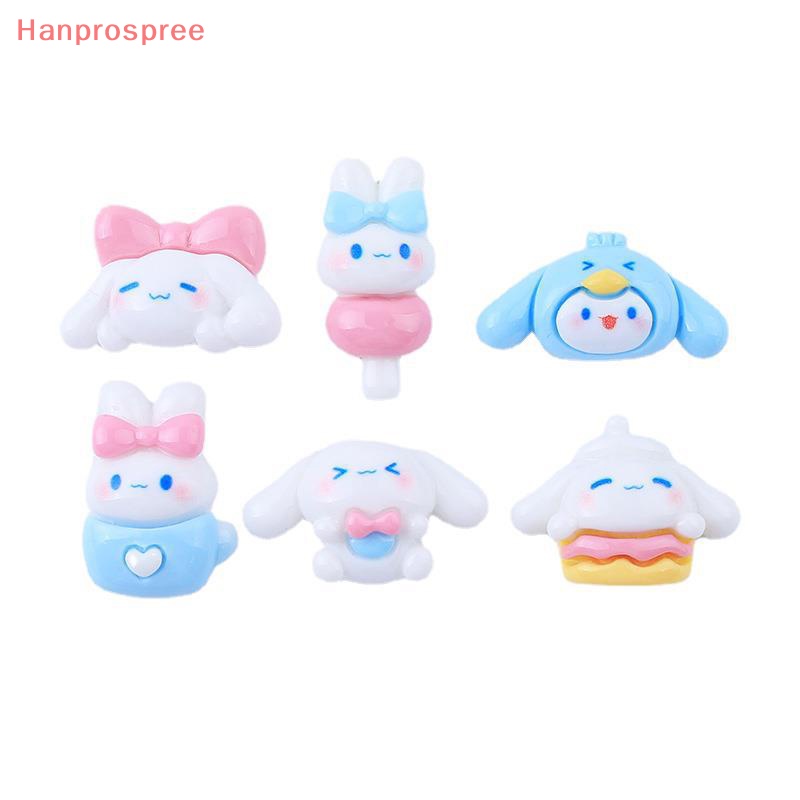 Set 10 Phụ Kiện Kẹp Tóc / Điện Thoại Hình Chú Chó Trắng Lấp Lánh DIY