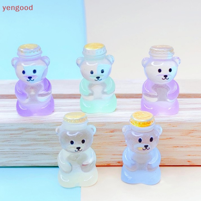 Bộ 5 Tượng Gấu Phát Sáng Trong Bóng Tối Trang Trí