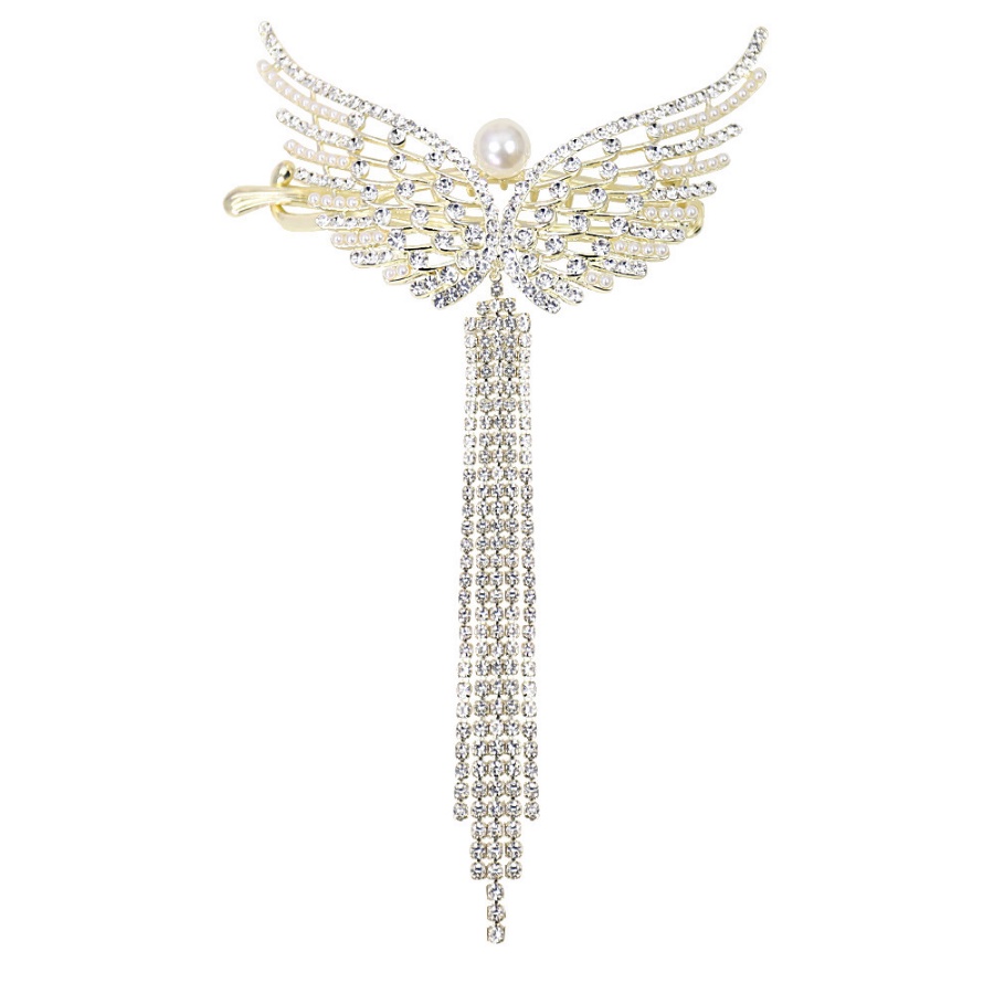 Kẹp Tóc Tua Rua Đính Kim Cương Pha Lê Toàn Diện Phong Cách Hàn Quốc Cho Nữ