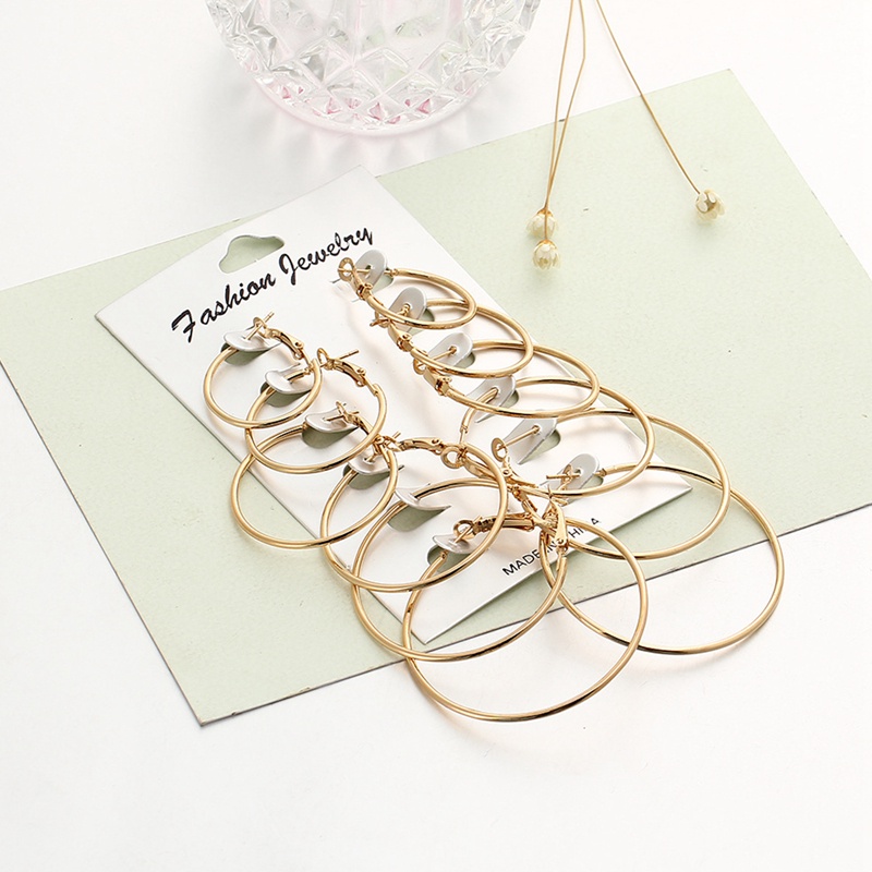 Set 6 Đôi Bông Tai Khoen Tròn Thời Trang Cho Nữ