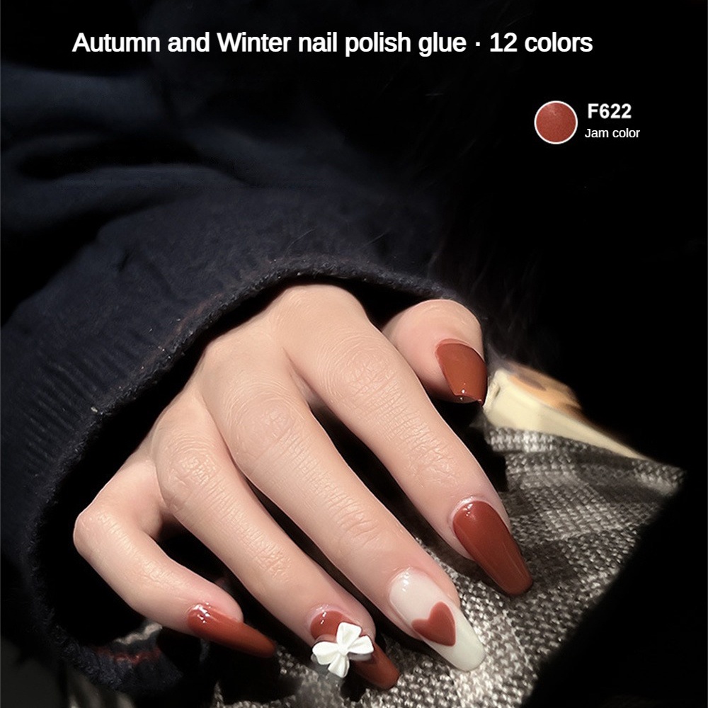 Gel Sơn Móng Tay 11 Màu UV Thu Đông Màu Đỏ Gạch Trắng Hổ Phách Sữa Nâu Đặc Biệt
