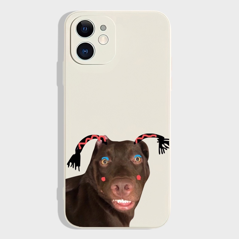 Ốp Điện Thoại Hình Chú Chó Đen Vui Nhộn Cho IPhone 6 6S 11 7 8 Se 2020 X XR XS Plus 12 13 14 PRO MAX