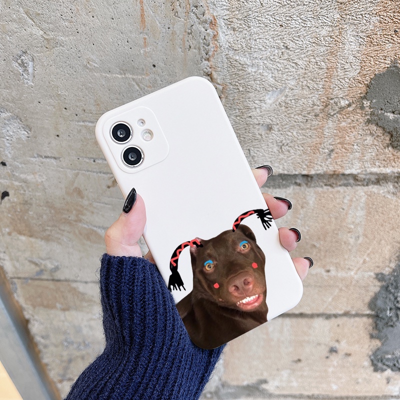 Ốp Điện Thoại Hình Chú Chó Đen Vui Nhộn Cho IPhone 6 6S 11 7 8 Se 2020 X XR XS Plus 12 13 14 PRO MAX