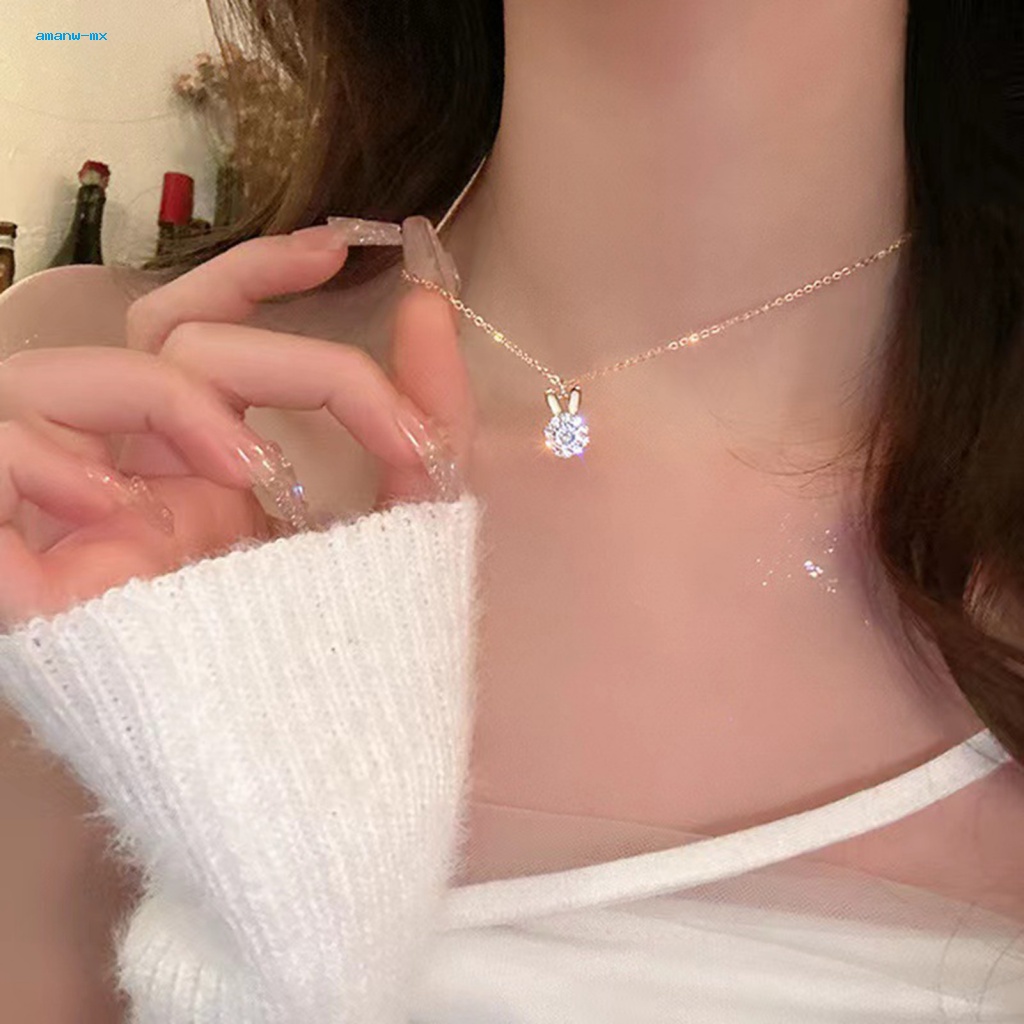 Vòng cổ Mặt Hình Thỏ Đính Đá Lấp Lánh Thời Trang Dành Cho Nữ