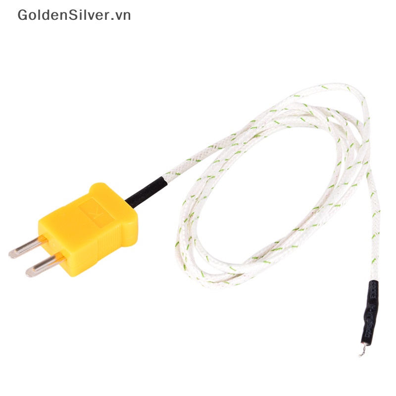 Dây Dò Cảm Biến Nhiệt Độ Loại K Màu Vàng Bạc Dài 1M / 2M / 3M Chuyên Dụng Cho Nhiệt Kế Kỹ Thuật Số