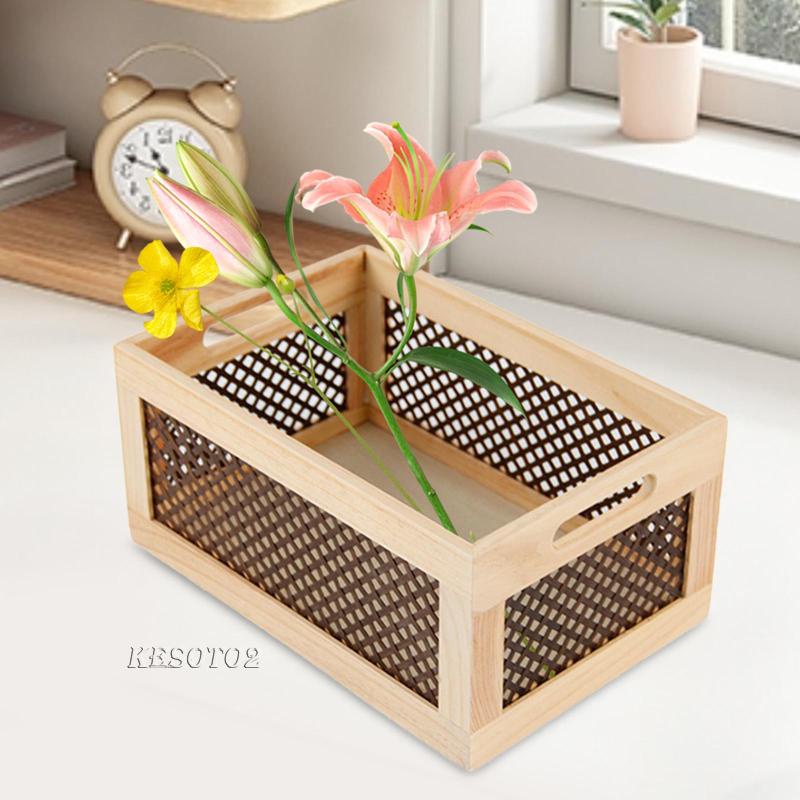 Set 2 Giỏ Đựng Mỹ Phẩm Bằng Gỗ Phong Cách Cổ Điển Tiện Dụng Cho Gia Đình