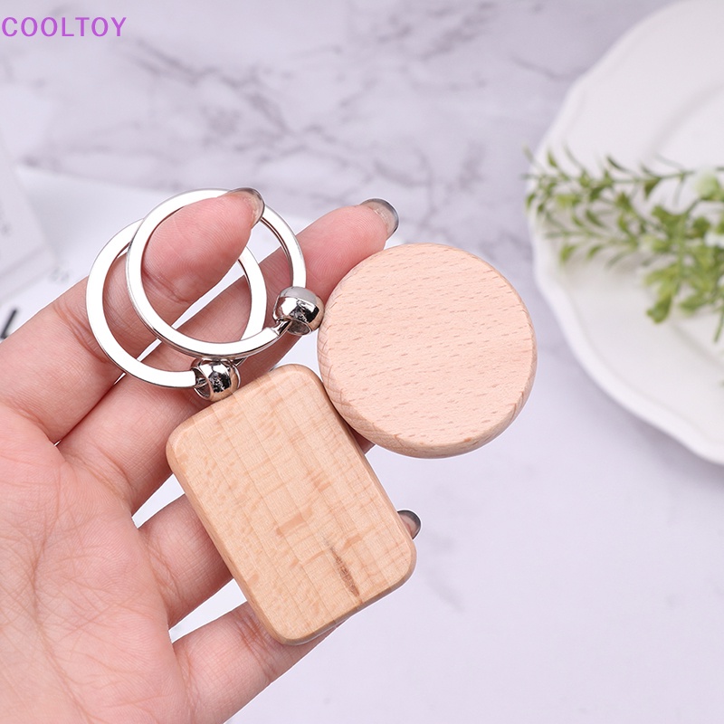 Set 2 Móc Khóa Thẻ ID DIY Bằng Gỗ Cá Nhân DIY