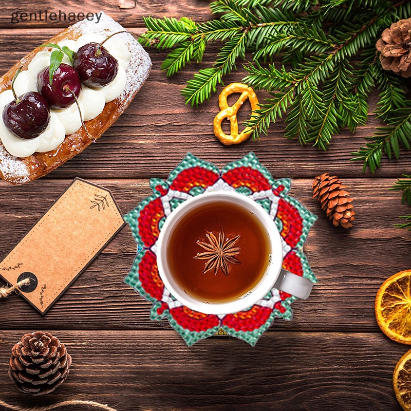 Gent Bộ 6 Miếng Lót Ly Kim Cương Nghệ Thuật DIY