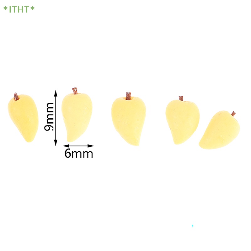 Bộ 5 Trái Xoài Giả Bằng Nhựa Resin Tỉ Lệ 1 / 12 Trang Trí Nhà Búp Bê Mới