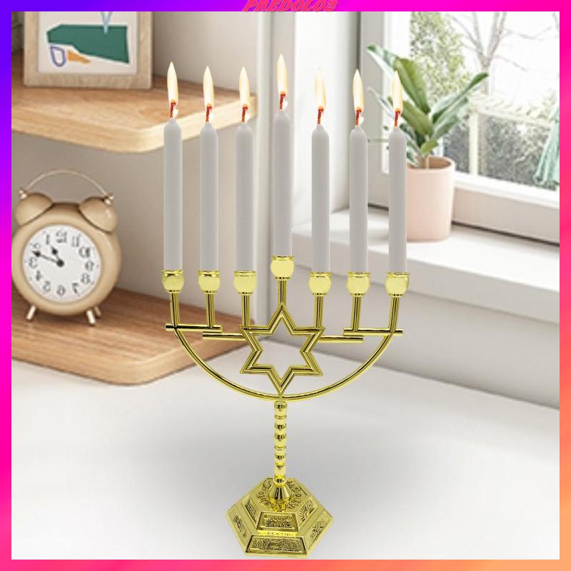 Set 2 Giá Đỡ Đèn Cầy 7 Đầu Hanukkah Menorah Để Bàn Trang Trí Tiệc Cưới
