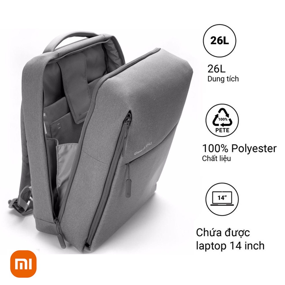 Balo đựng laptop Xiaomi 90 Point 201602/Ba lô Urban life style Gen2