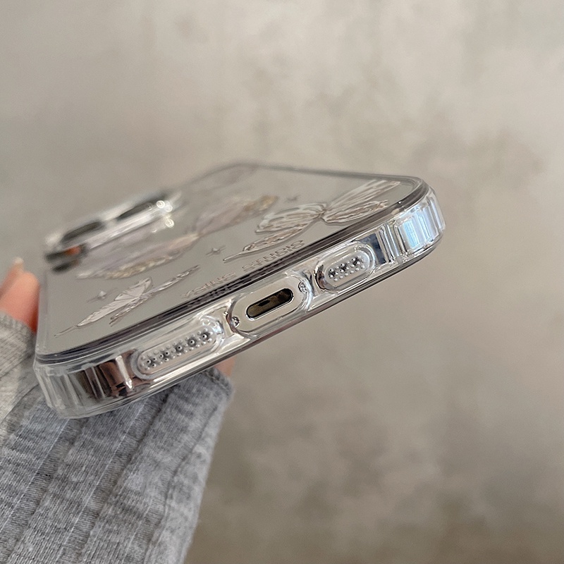 Ốp Điện Thoại Cứng Tráng Gương Mạ Điện Chống Sốc Chống Rơi Hình Bướm Cho iPhone 14 13 12 11 Pro Max 14 Plus