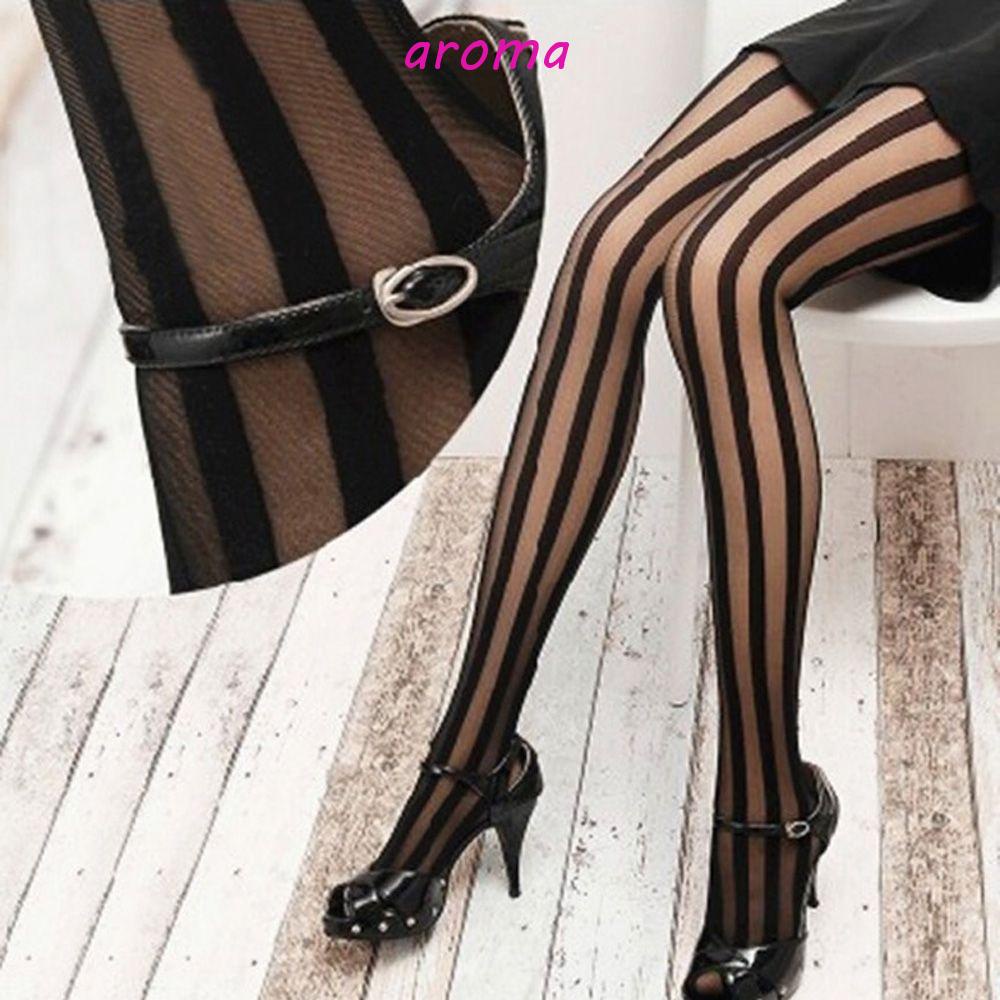 Vớ Nữ Họa Tiết Sọc Dọc Phong Cách Punk Gợi Cảm