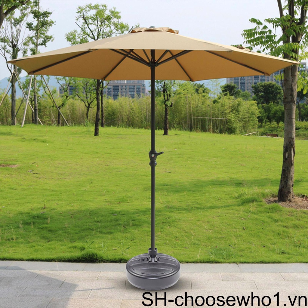 Chân Đế Dù Tròn Bằng Nhựa Màu Đen Tiện Dụng Cho Sân Vườn