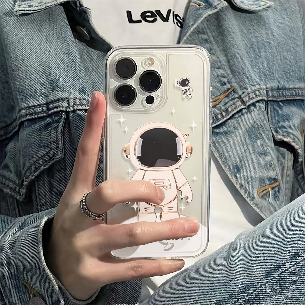 ✅Ốp Điện Thoại Mềm Chống Sốc Họa Tiết Phi Hành Gia Màu Trắng Cho Iphone 12 14 Pro 78 UFVG Plus 6In 1113